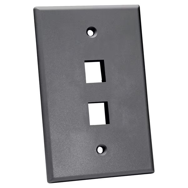 Oversized Keystone Wall Plate, Single-Gang - 3 Ports, Gray, Quest Technology International, Mfr#: NFP-5030